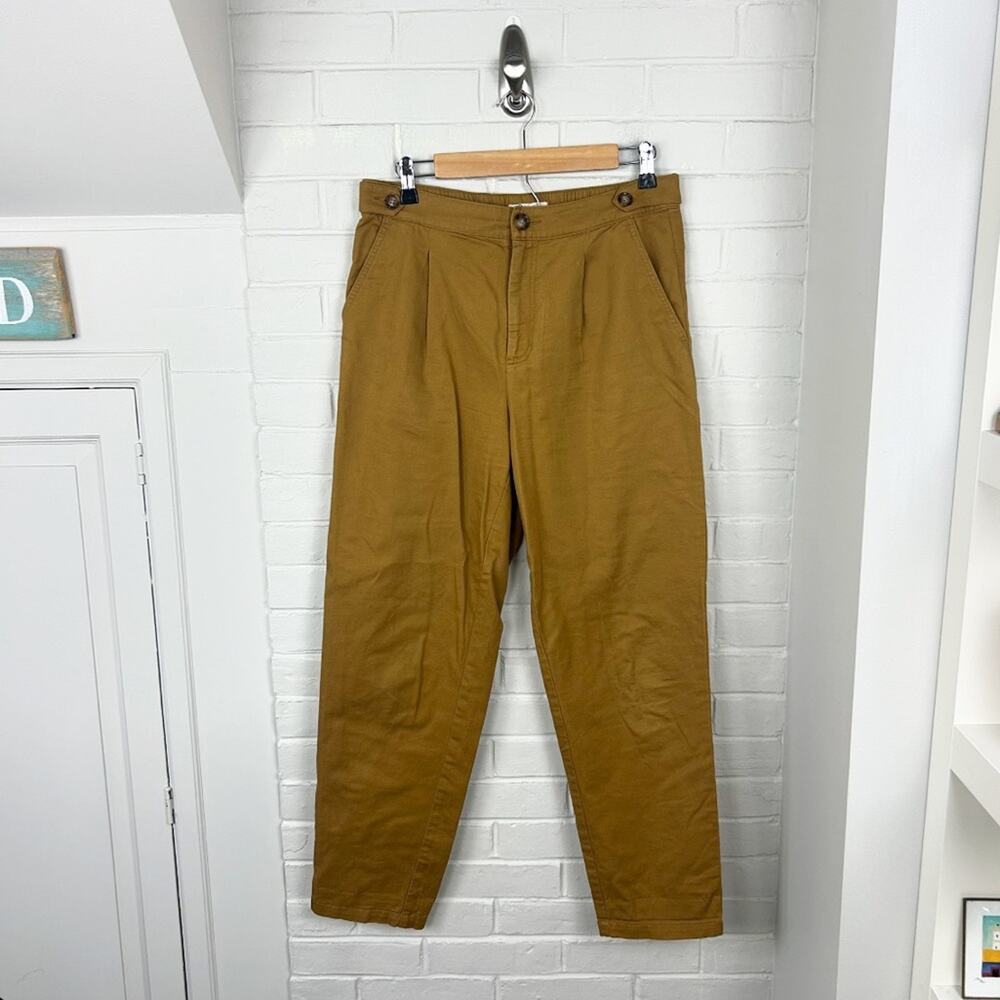 LOFT Khaki High Rise Button Detail Casual Pants Size 4